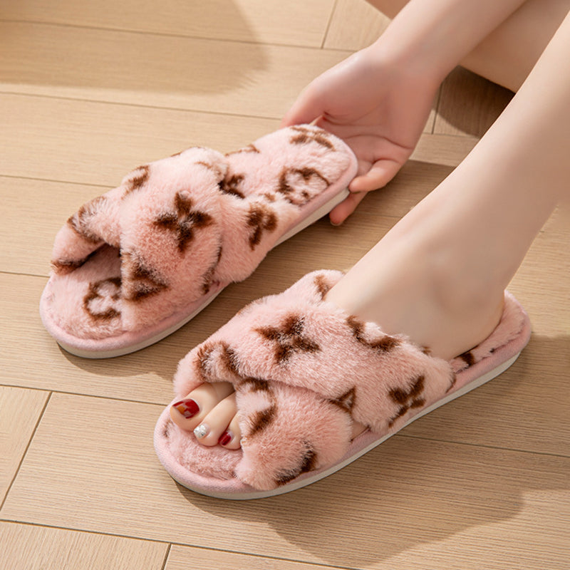 Fluffy Women's Slippers Home Autumn Winter Luxury Designer Woman Shoes Flat Trend Indoor Fuzzy Fur Slides Plush Elegant Footwear
