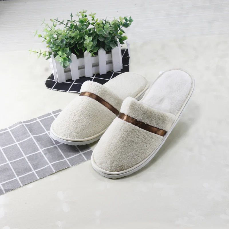 5 Pairs of a Dozen Slippers Men Women Hotel Disposable Slippers Hospitality Travel Comfortable High-Quality Slides Sandals