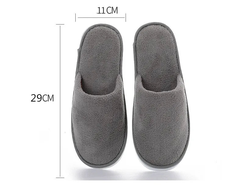 4 Pairs/Lot Mix Colors Coral fleece Men Women Cheap Disposable Hotel Slippers Cotton Slides Home Travel SPA Slipper Hospitality