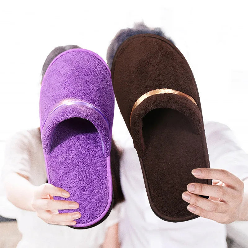 5 Pairs of a Dozen Slippers Men Women Hotel Disposable Slippers Hospitality Travel Comfortable High-Quality Slides Sandals