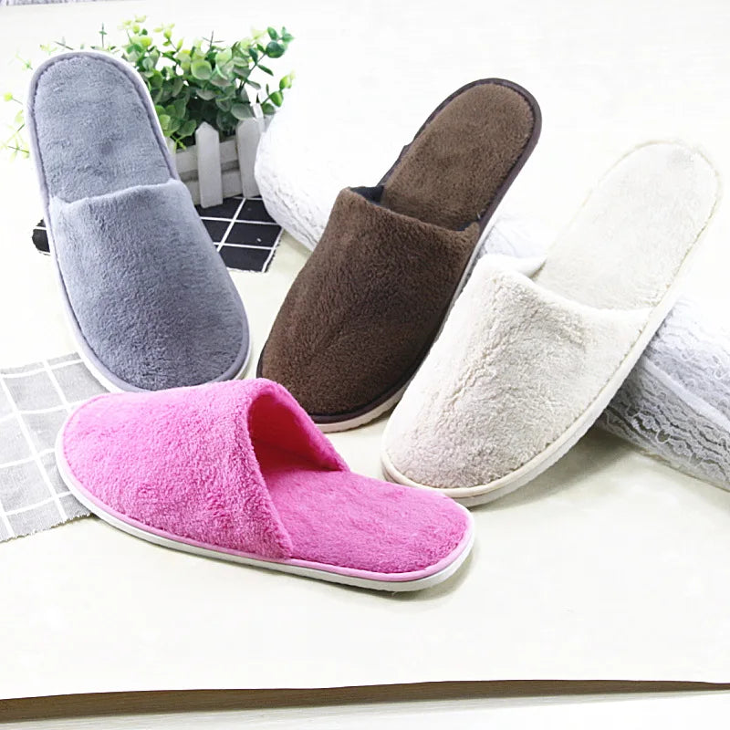 5 Pairs of a Dozen Slippers Men Women Hotel Disposable Slippers Hospitality Travel Comfortable High-Quality Slides Sandals