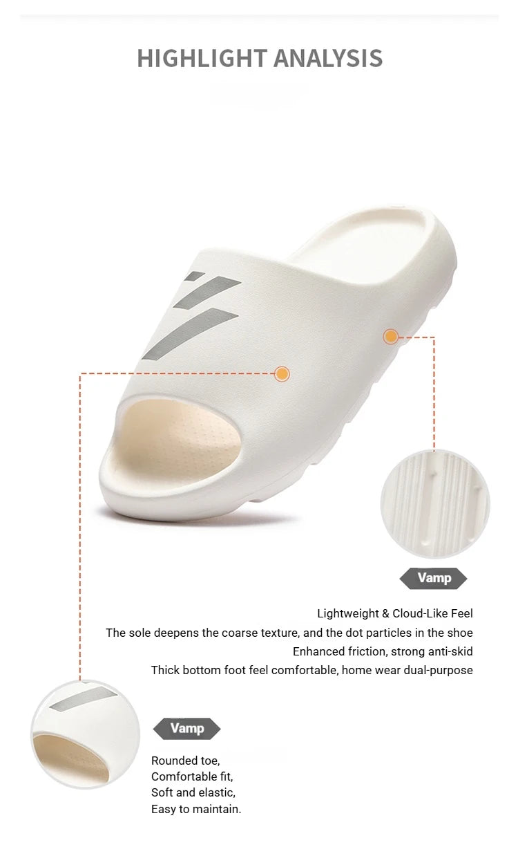 361 Degrees Men and Women Home slippers Antibacterial EVA Breathable Comfortable Skidproof Casual Outdoor Unisex shoes 622617002