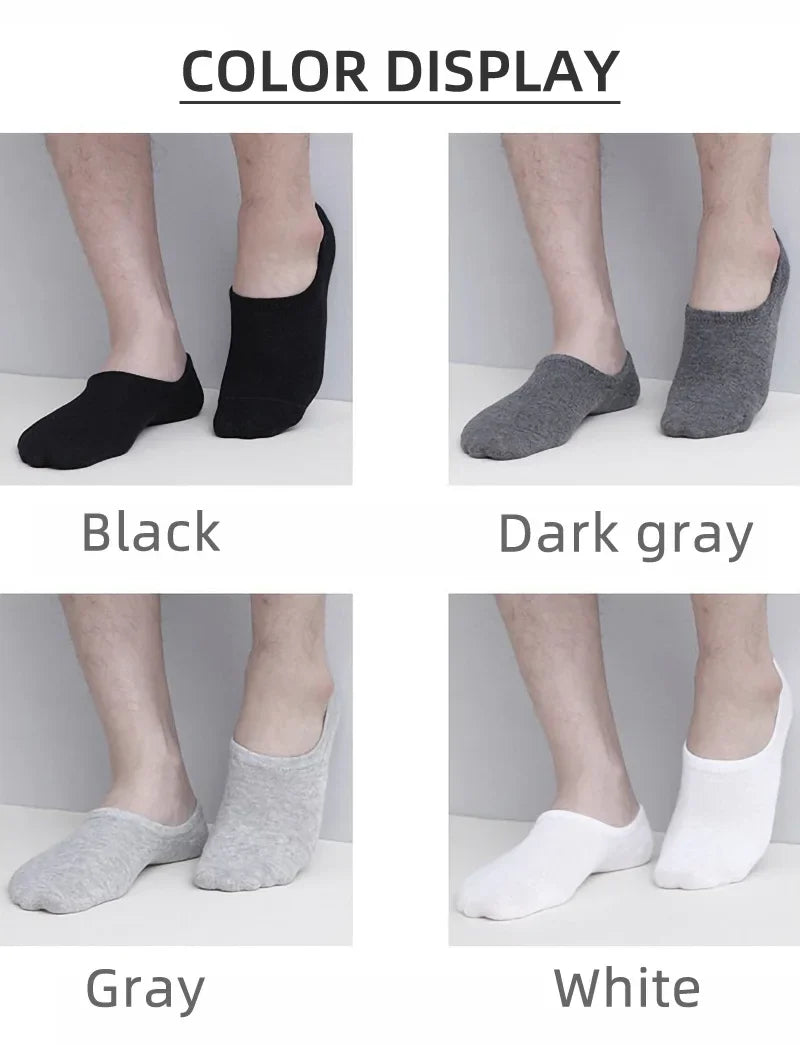 5/10/20 Pairs Summer Boat Socks For Men Non-slip Silicone Invisible Cotton Socks Breathable No-Show Slippers Sport Ankle Socks