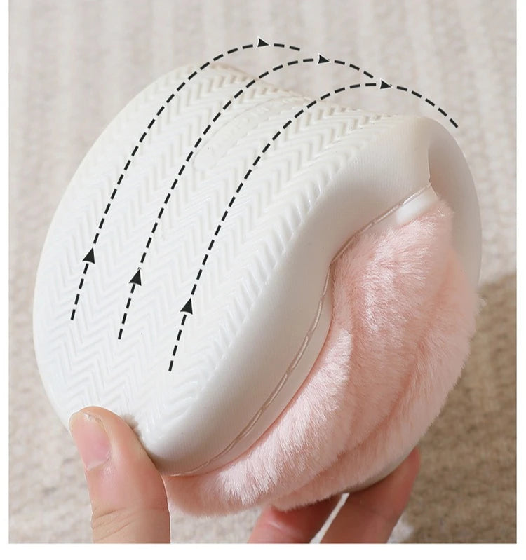 2025 New Winter Plush Slippers - Cat Pattern Couple House Shoes, Cozy Furry Indoor Slides for Women & Men, Non-Slip Home Booties
