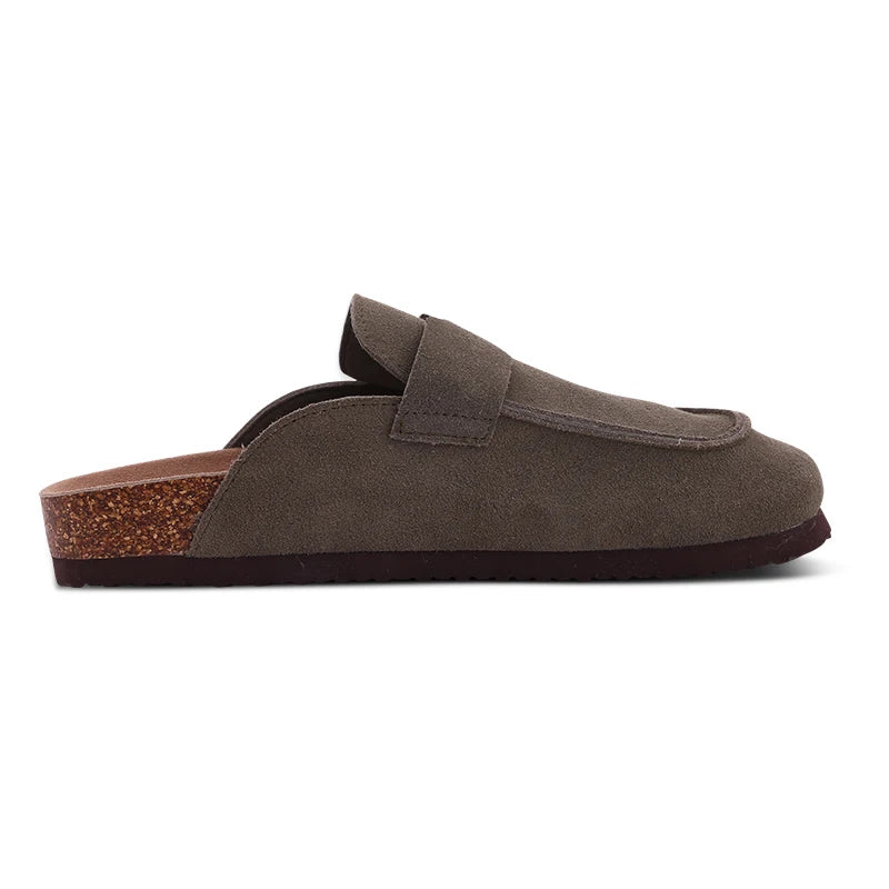 Litfun New Women Clogs For Women Fashion Cork Suede Mules Slipper Classic Cork Antislip For Outdoor Slippers With Arch Support