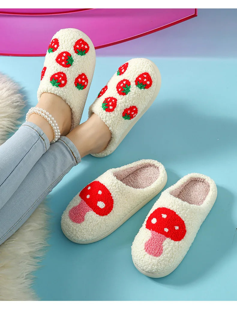 Women's Winter High-End Cotton Slippers, Women's Indoor Home Plush Warm Maternity Slippers, Couple Slippers with Added Fleece for Men in Autumn and Winter