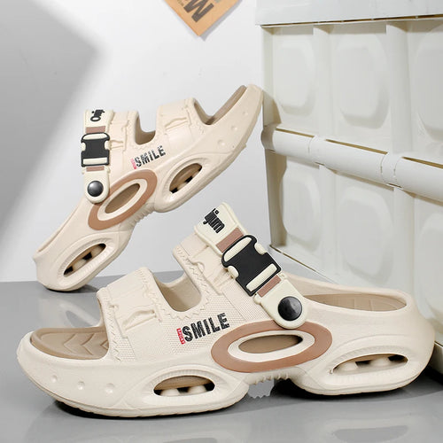 2026 Summer Men's Outdoor Clogs Beach Sandals Breathable Slippers EVA Soft Slides Mens Casual Garden Shoes Male Beach Slippers