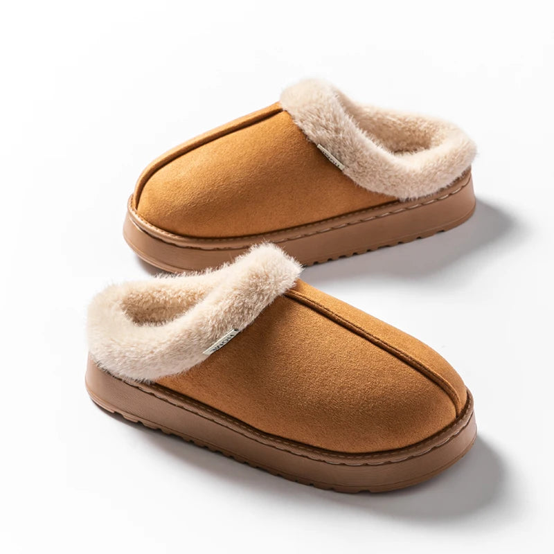 Autumn and Winter Slippers Women's Indoor Home Comfortable Fashion All-match Plush Warm Slippers Unisex Home Shoes for Winter