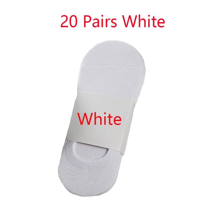 5/10/20 Pairs Summer Boat Socks For Men Non-slip Silicone Invisible Cotton Socks Breathable No-Show Slippers Sport Ankle Socks