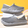 Winter Couple Slippers with Enclosed Back Outdoor Indoor Plush Fleece Lined Anti-Slip Home Shoes for Women Men Solid Color Simpl