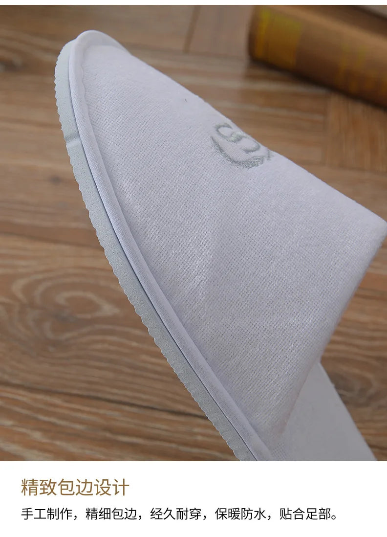 5Pairs/Lot Men Women Disposable Hotel Guest Slippers Cotton Slides Home Travel SPA Slipper Hospitality Cheap Indoor Slip-on