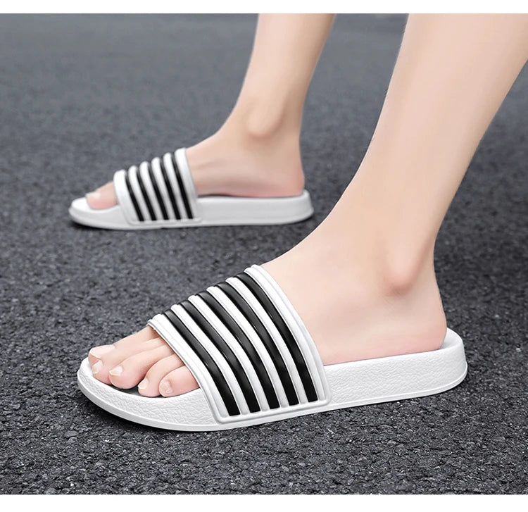 Men's Slides Sandals EVA Foam Comfortable Non-Slip Women's Massage Slippers for Beach Pool House Indoor Outdoor Shower