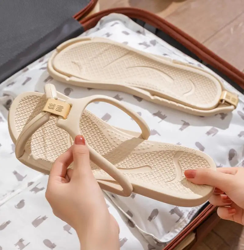 Foldable Travel Slippers Unisex EVA Flip Flops Hotel Non Slip Women Men Bathroom Indoor Slides Portable Lightweight Comfortable