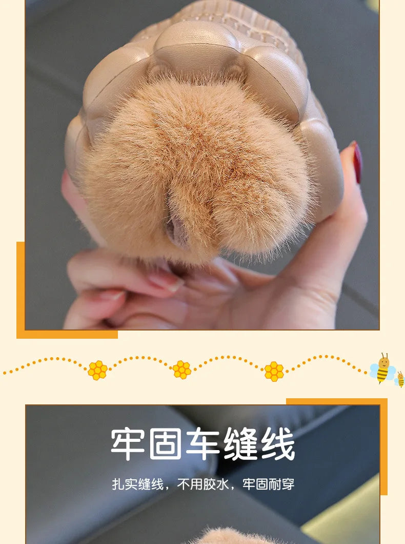 Capybara Winter Children'S Cotton Slippers For Boys And Girls Warm Plush Parent-Child Cotton House Slippers Shoes Gifts