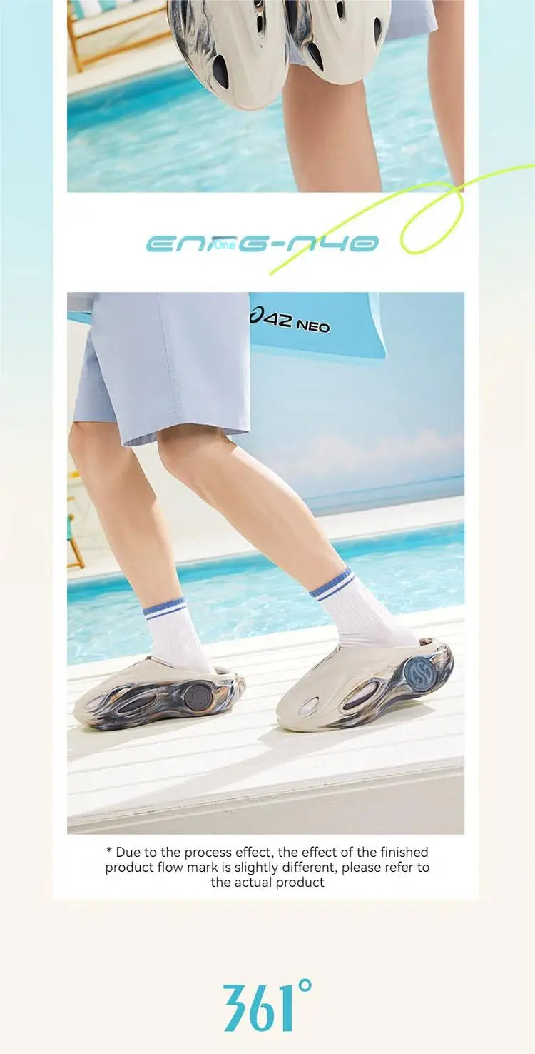361 Degrees AG Whale 2 Men and Women's Trendy Slippers Anti-slip Deodorization Soft Comfortable Thick Bottom Slippers 672421103
