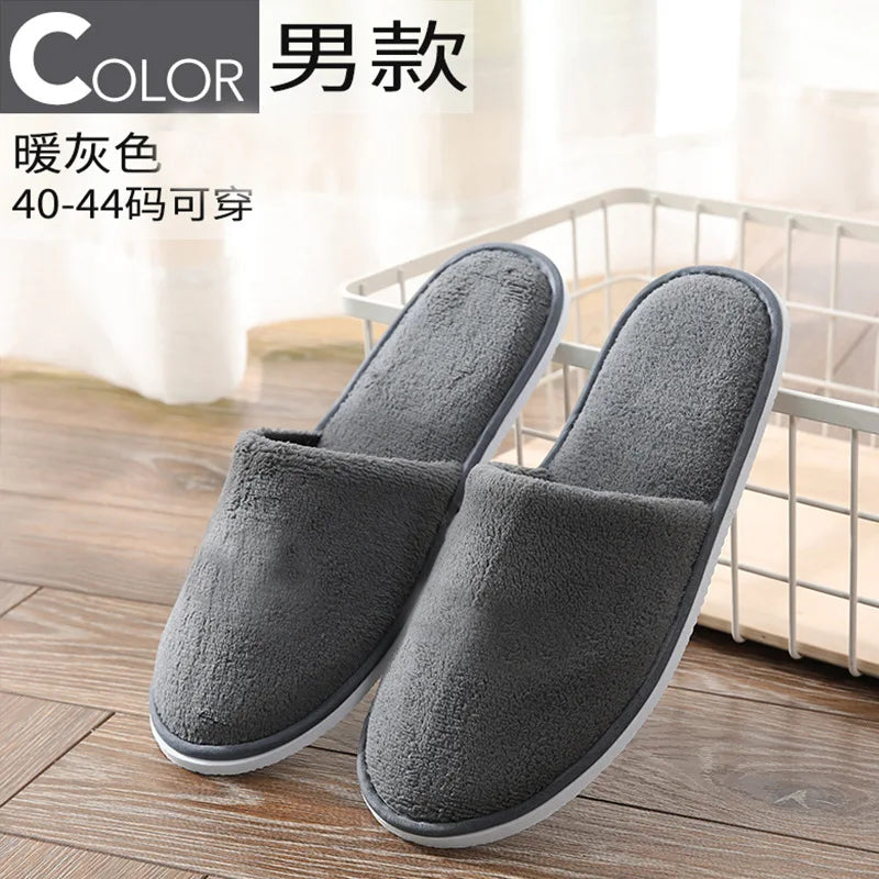 5Pairs/Lot Men Women Disposable Hotel Guest Slippers Cotton Slides Home Travel SPA Slipper Hospitality Cheap Indoor Slip-on