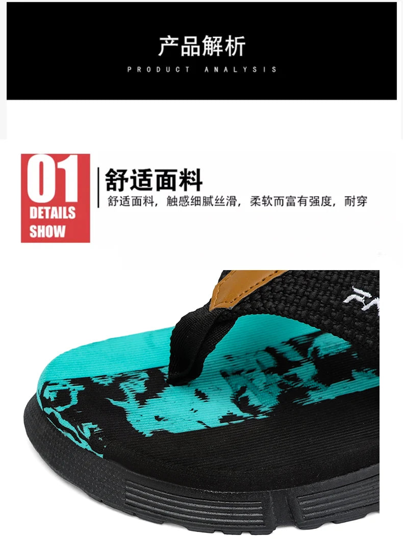 Casual Flip Flops For Men Slippers Beach Sandals Summer Non-Slip Flat Slides Men Slippers Indoor House Shoes Man Male Slipper