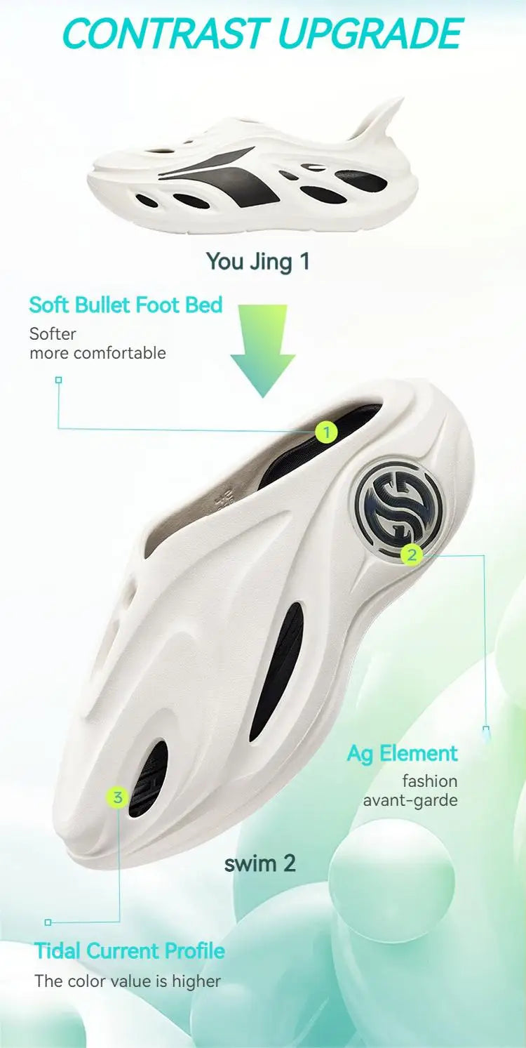 361 Degrees AG Whale 2.0 Men and Women‘s Slippers Soft Elastic Bacteriostatic Comfort Anti-slip Thick Bottom Slippers 672421103