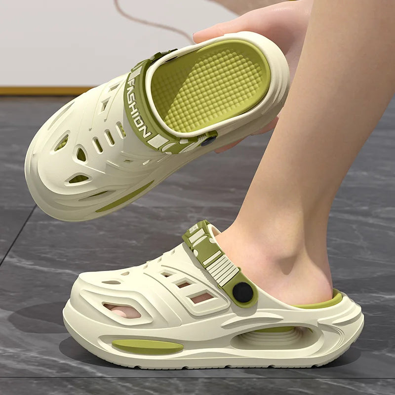 Smile Men's And Women's Cave Shoes Fashion Breathable Sandals With Removable Insoles Non-slip Cushioned Thickened Soft Slippers