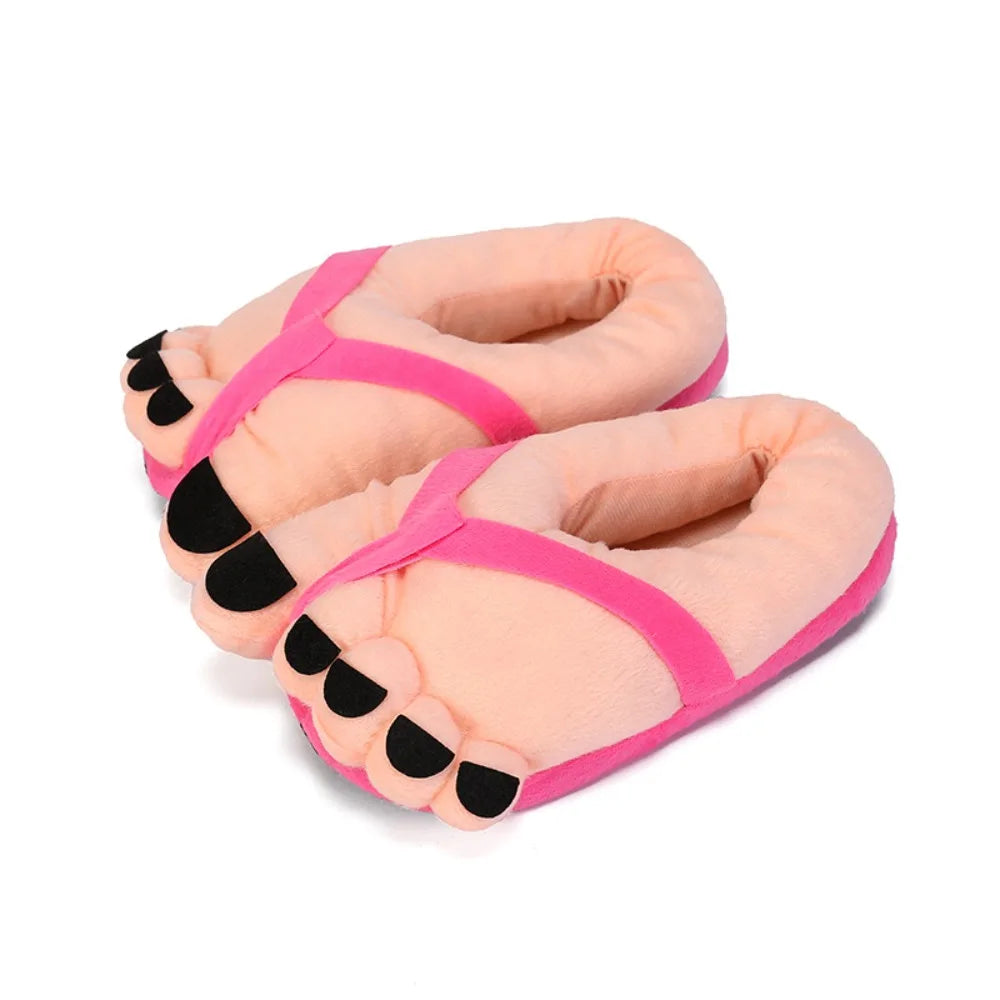 Creative Men Women Winter Slippers Big Feet Creative Couples Funny Slippers House Slides Home Soft Warm Cotton Slider