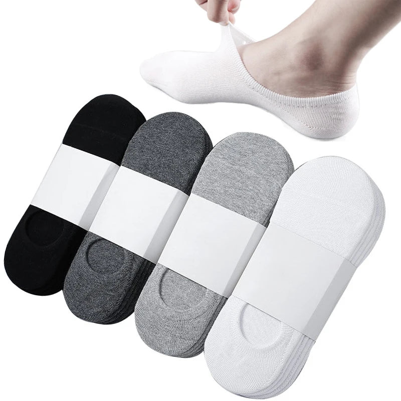 5/10/20 Pairs Summer Boat Socks For Men Non-slip Silicone Invisible Cotton Socks Breathable No-Show Slippers Sport Ankle Socks