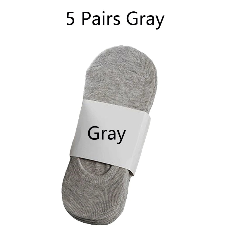 5/10/20 Pairs Summer Boat Socks For Men Non-slip Silicone Invisible Cotton Socks Breathable No-Show Slippers Sport Ankle Socks