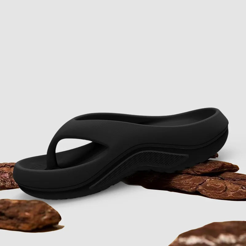 Women's EVA Thick-Heeled Sandals Anti-Slip Odor-Resistant Outdoor Wearable Flip Flops Comfortable Summer Slippers