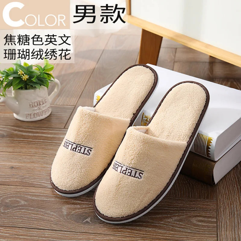 5Pairs/Lot Men Women Disposable Hotel Guest Slippers Cotton Slides Home Travel SPA Slipper Hospitality Cheap Indoor Slip-on