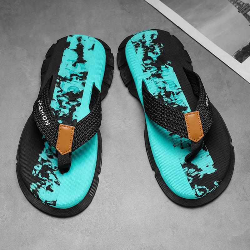 Casual Flip Flops For Men Slippers Beach Sandals Summer Non-Slip Flat Slides Men Slippers Indoor House Shoes Man Male Slipper