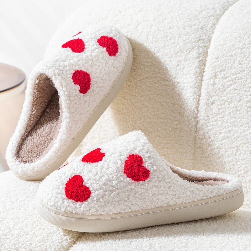 Women's Winter High-End Cotton Slippers, Women's Indoor Home Plush Warm Maternity Slippers, Couple Slippers with Added Fleece for Men in Autumn and Winter