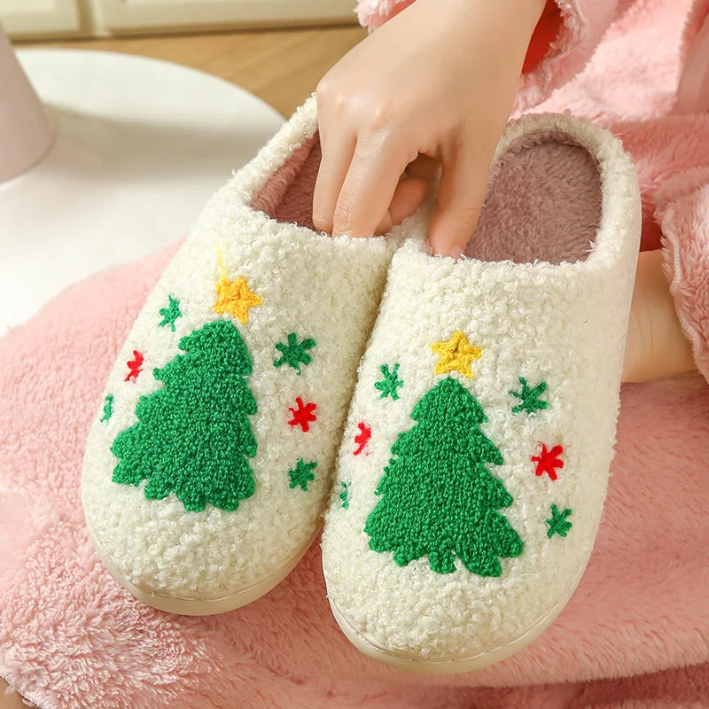 Women's Winter High-End Cotton Slippers, Women's Indoor Home Plush Warm Maternity Slippers, Couple Slippers with Added Fleece for Men in Autumn and Winter