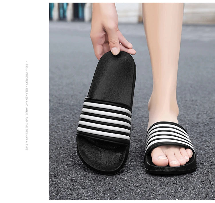 Men's Slides Sandals EVA Foam Comfortable Non-Slip Women's Massage Slippers for Beach Pool House Indoor Outdoor Shower