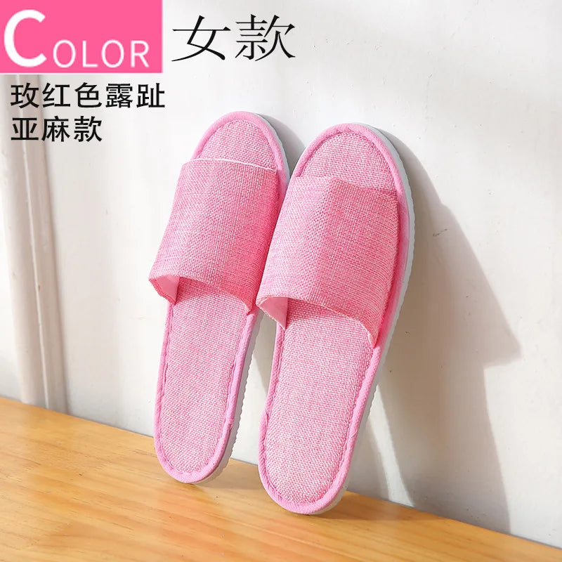 5Pairs/Lot Men Women Disposable Hotel Guest Slippers Cotton Slides Home Travel SPA Slipper Hospitality Cheap Indoor Slip-on