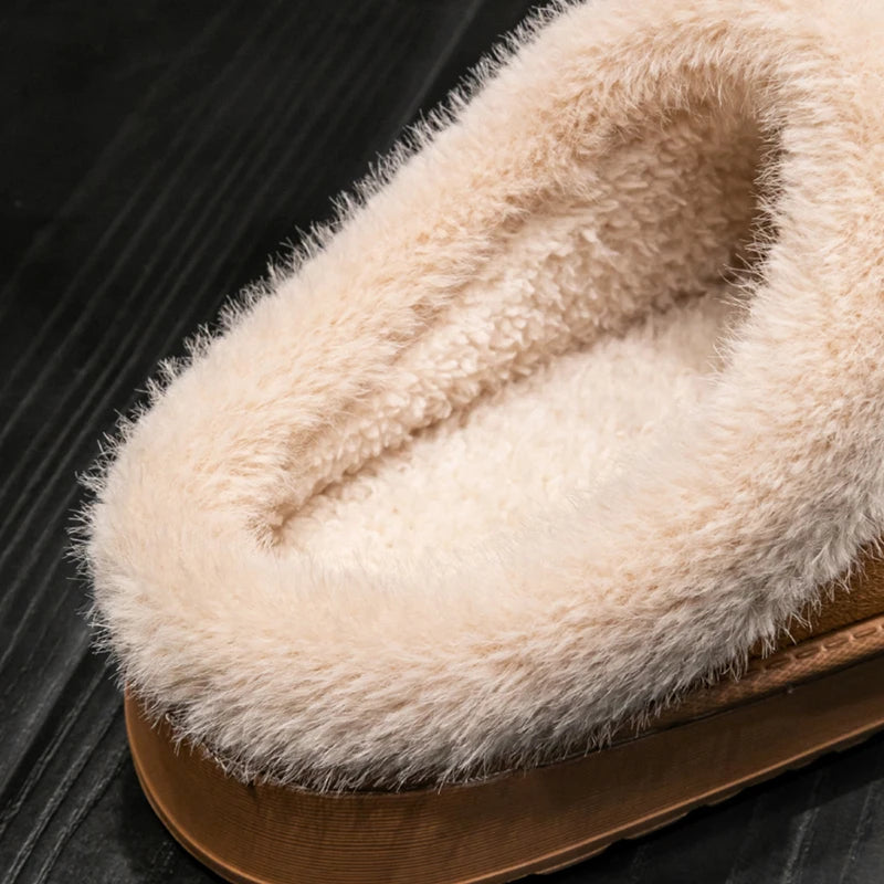 Autumn and Winter Slippers Women's Indoor Home Comfortable Fashion All-match Plush Warm Slippers Unisex Home Shoes for Winter