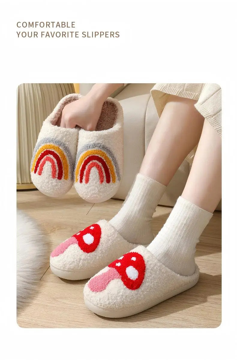 Women's Winter High-End Cotton Slippers, Women's Indoor Home Plush Warm Maternity Slippers, Couple Slippers with Added Fleece for Men in Autumn and Winter