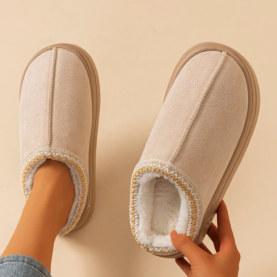 Winter Anti-slip Women's Soft Slipper Boots Fashion Couples Outdoor Casual Indoor Fuzzy Warm Comfort Men Plush Houseshoes Girls