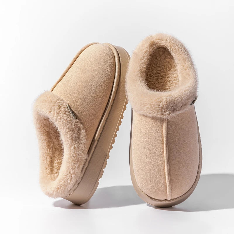 Autumn and Winter Slippers Women's Indoor Home Comfortable Fashion All-match Plush Warm Slippers Unisex Home Shoes for Winter