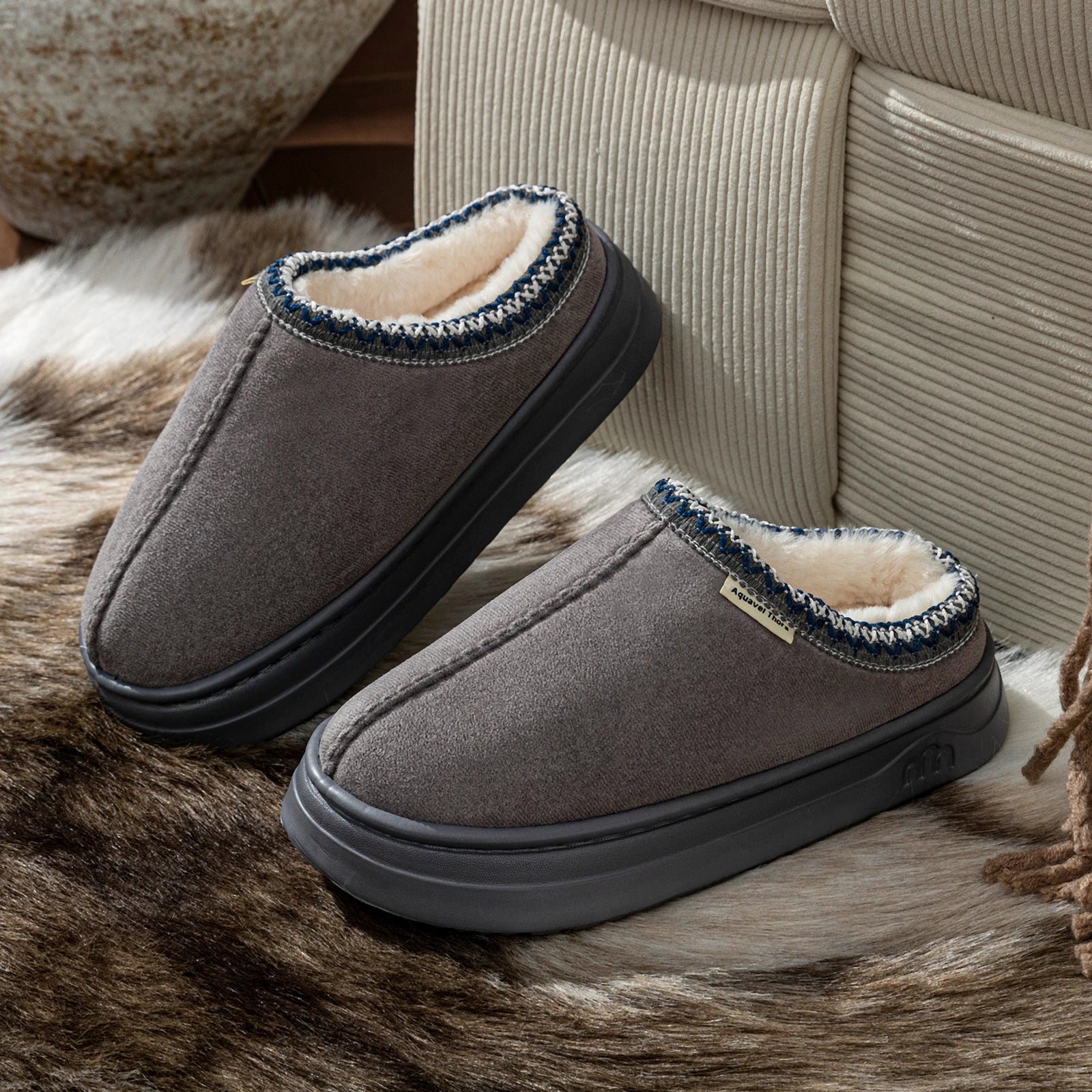 Winter Fashion Simple Fuzzy Home Lady's Shoes Warm Couples Indoor Leisure Soft Sole Women's Slippers Non-slip Fuzzy Bedroom