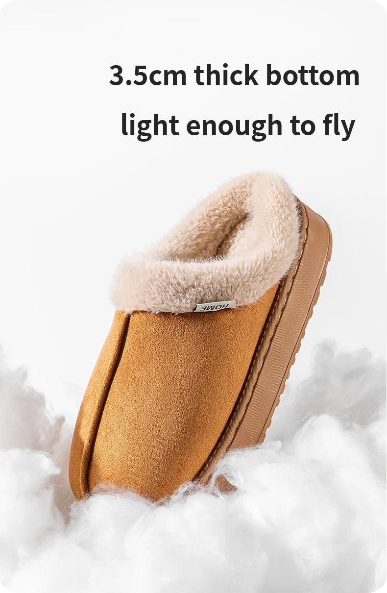 Autumn and Winter Slippers Women's Indoor Home Comfortable Fashion All-match Plush Warm Slippers Unisex Home Shoes for Winter
