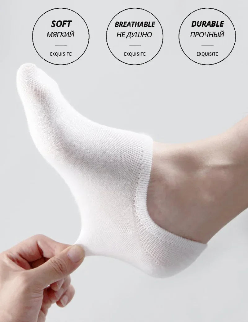 5/10/20 Pairs Summer Boat Socks For Men Non-slip Silicone Invisible Cotton Socks Breathable No-Show Slippers Sport Ankle Socks