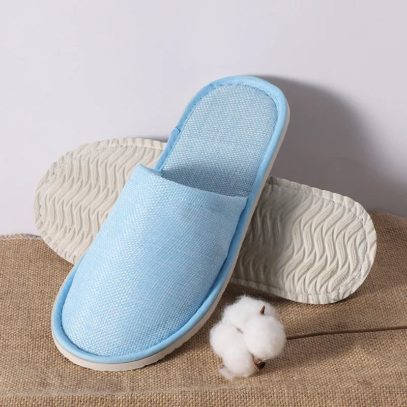 5Pairs/Lot Men Women Disposable Hotel Guest Slippers Cotton Slides Home Travel SPA Slipper Hospitality Cheap Indoor Slip-on