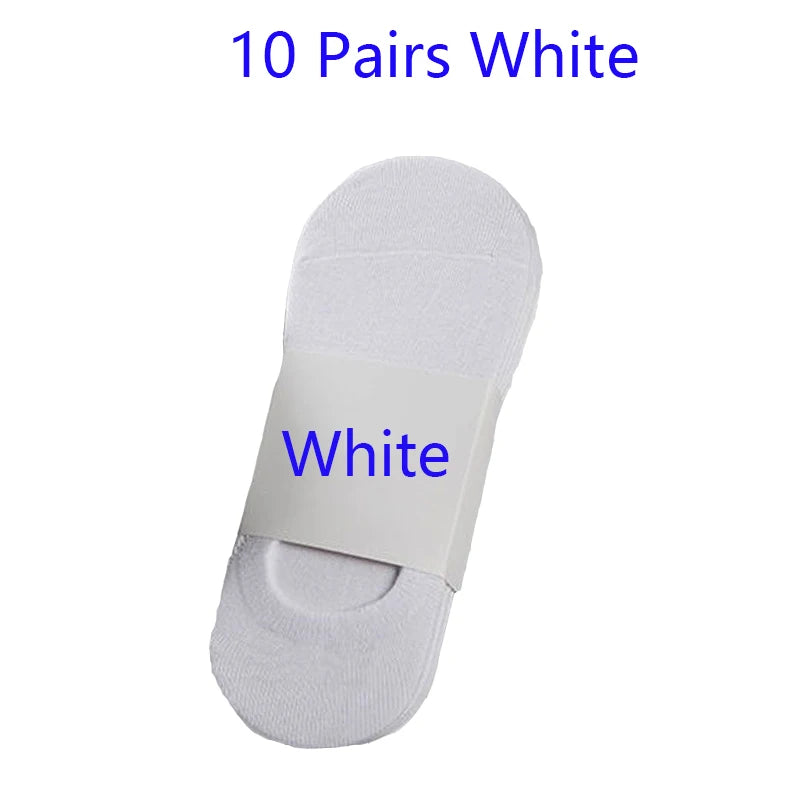 5/10/20 Pairs Summer Boat Socks For Men Non-slip Silicone Invisible Cotton Socks Breathable No-Show Slippers Sport Ankle Socks