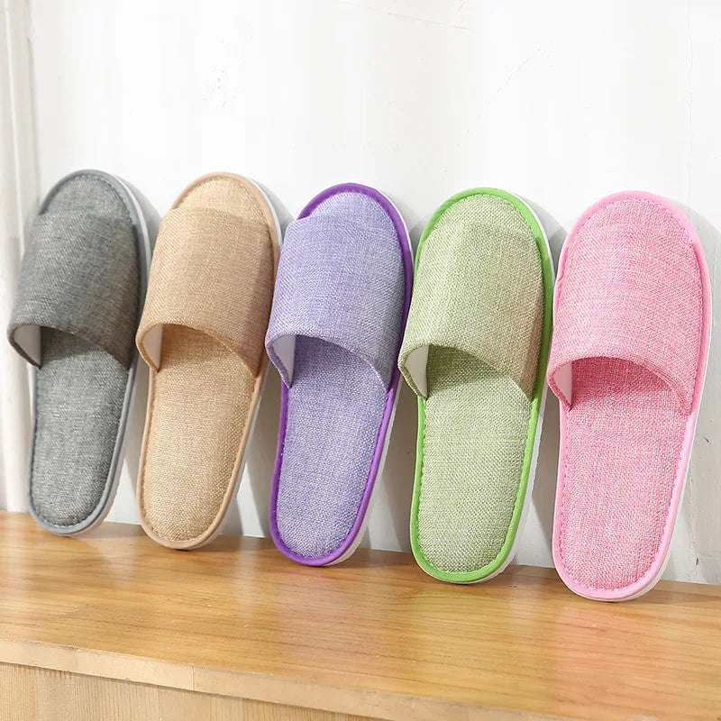 5Pairs/Lot Men Women Disposable Hotel Guest Slippers Cotton Slides Home Travel SPA Slipper Hospitality Cheap Indoor Slip-on