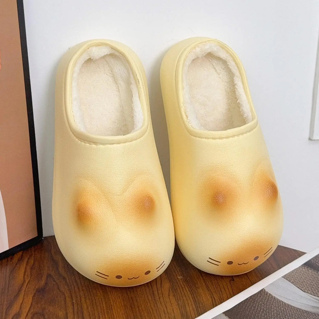Cute EVA Bottom Cat Paw Slippers Women Waterproof Outdoor Shoes Men Autumn Winter Non-slip Bottom Cats Paws Cotton Slipper
