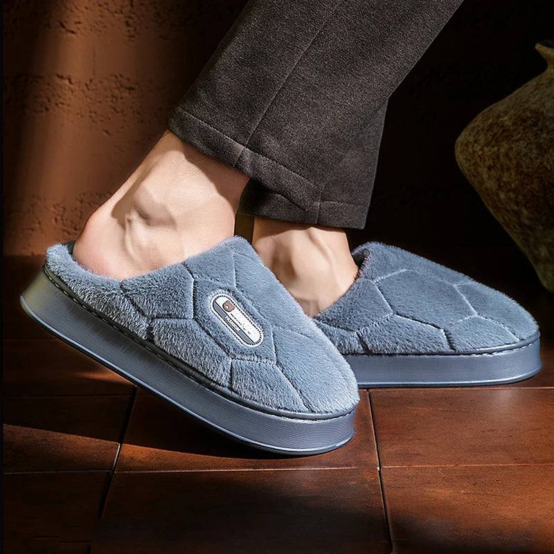 Trend Winter Couple Indoor Non-slip For Men Women Flip Flops Warm Slippers Home Slides Casual bedroom Soft Shoes Big Size 50 51
