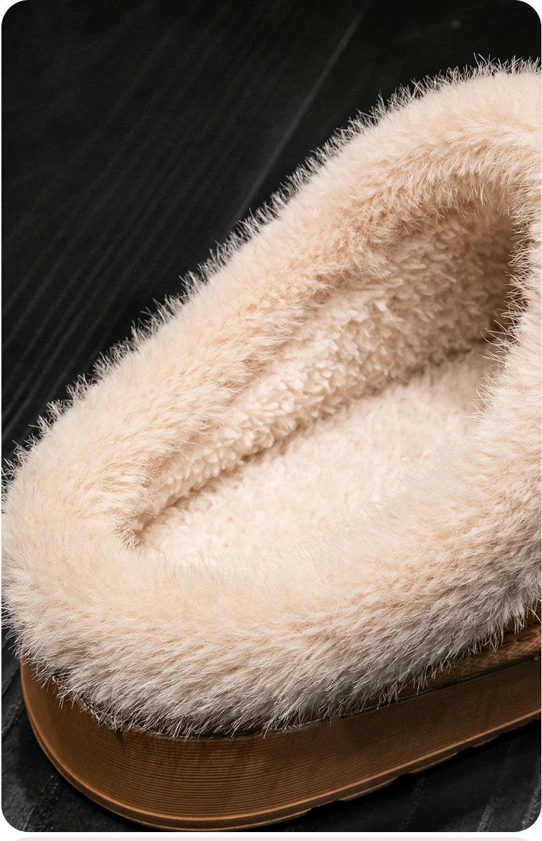 Autumn and Winter Slippers Women's Indoor Home Comfortable Fashion All-match Plush Warm Slippers Unisex Home Shoes for Winter