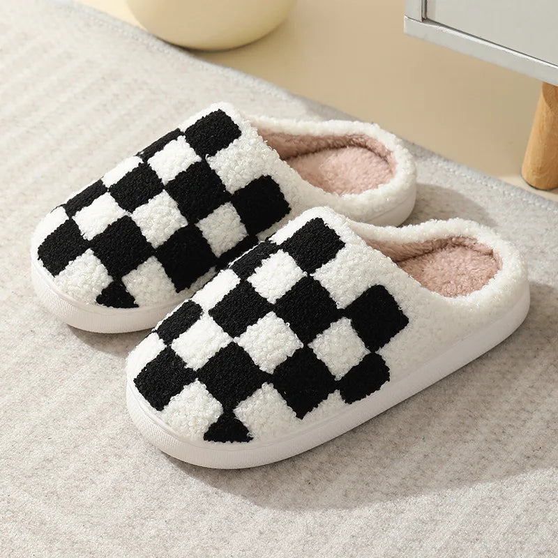 Women's Winter High-End Cotton Slippers, Women's Indoor Home Plush Warm Maternity Slippers, Couple Slippers with Added Fleece for Men in Autumn and Winter
