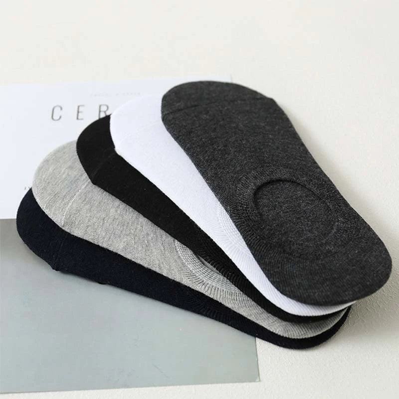 5/10/20 Pairs Summer Boat Socks For Men Non-slip Silicone Invisible Cotton Socks Breathable No-Show Slippers Sport Ankle Socks