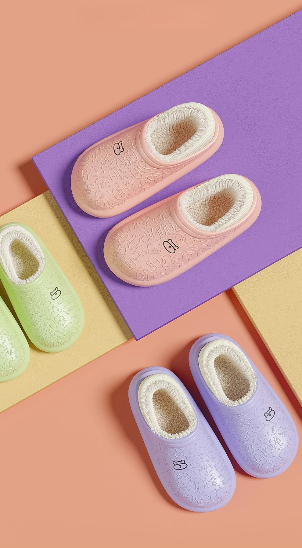 Waterproof Winter Slippers for Women & Men - Non-Slip Plush Scuff Shoes, Thick Sole Indoor/Outdoor Slides for Shower & Home