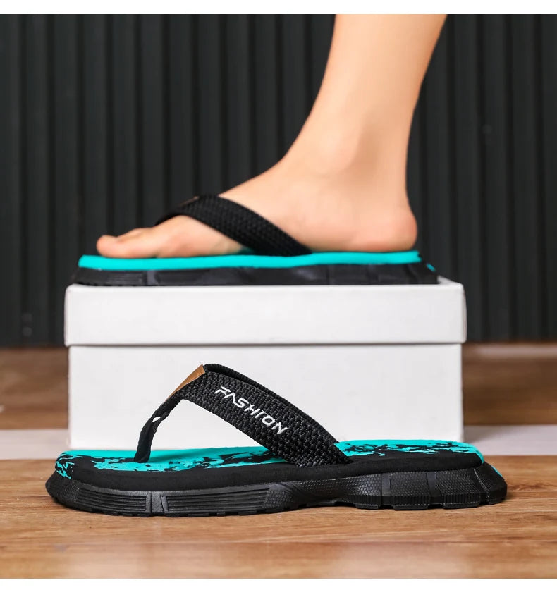 Casual Flip Flops For Men Slippers Beach Sandals Summer Non-Slip Flat Slides Men Slippers Indoor House Shoes Man Male Slipper